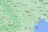 Slangeøya, hvor markøren står, ligger ikke langt fra grensen mellom Ukraina og Romania. Foto: Google Maps