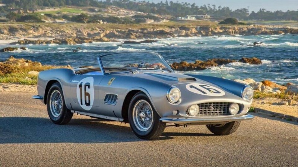Hos Broad Arrow var denne 1959 Ferrari 250 GT LWB California Spider Competizione dyrest med en pris på 9.465.000 dollar.
