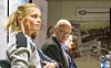 Langrennsløper Therese Johaug og lege Fredrik S. Bendiksen på pressekonferansen etter at det ble kjent at Johaug er tatt for doping. Foto: Håkon Mosvold Larsen / NTB scanpix