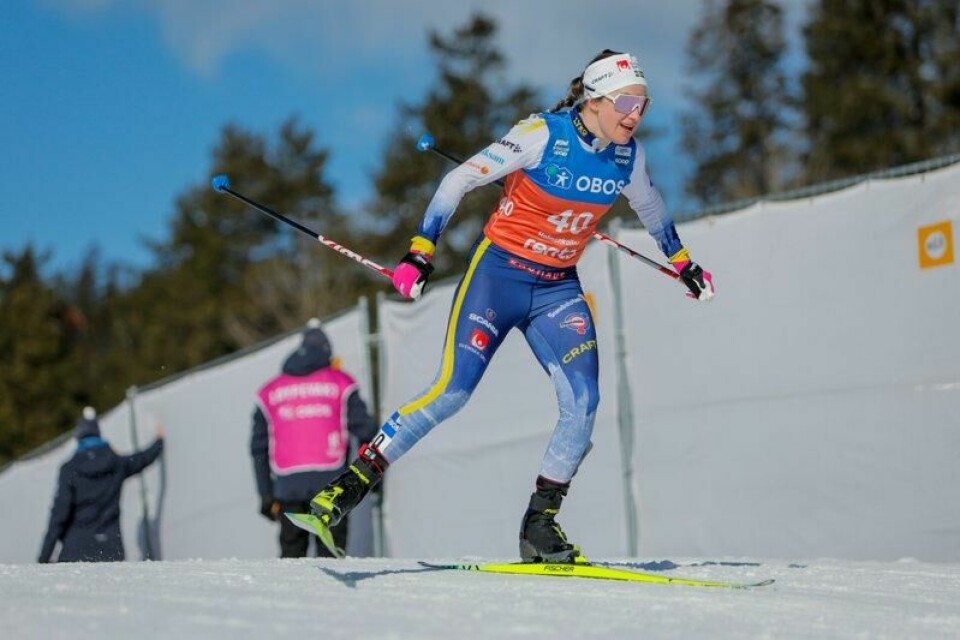 Sveriges Ebba Andersson under verdenscupen i langrenn, 10 km for kvinner i Holmenkollen. Nå blir hun med på sesongavslutningen i Ski Classics i Nord-Norge.