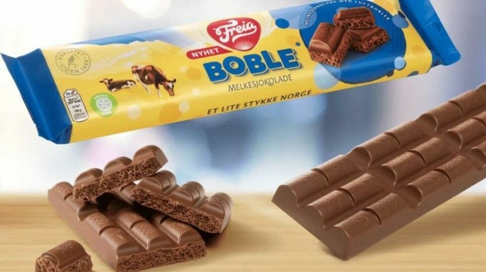 Blir saksøkt: Nidar-eier Orkla har gått til søksmål mot Freia-eier Mondelez over denne sjokoladeplaten.