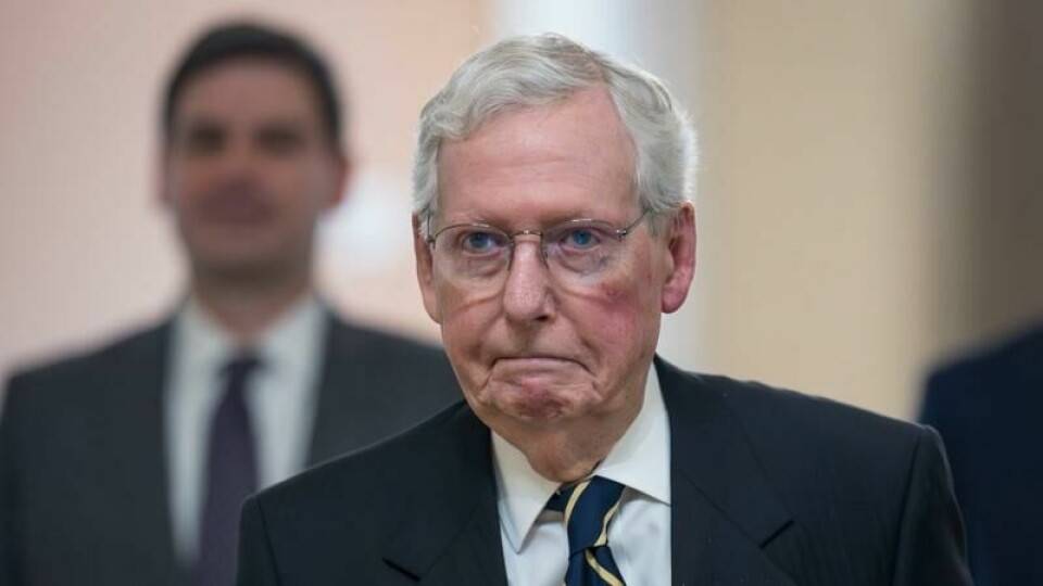 FILE - Senate Minority Leader Mitch McConnell, R-Ky., walks to the chamber as Congress returns for the lame-duck session at the Capitol in Washington, Nov. 12, 2024. (AP Photo/J. Scott Applewhite, File)