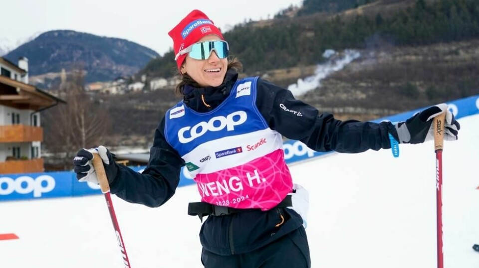 Heidi Weng under fredagens trening i Italia.