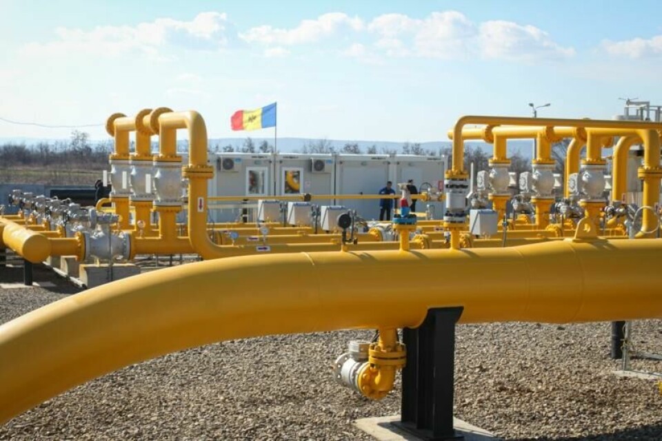 Gassrørledninger utenfor byen Ungheni vest i Moldova.