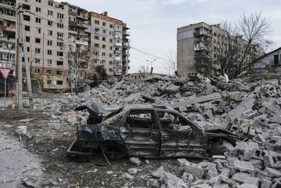 Pokrovsk i Donetsk i Ukraina bærer preg av harde kamper mellom russiske og ukrainske styrker. Bildet er fra 25. mars 2025.