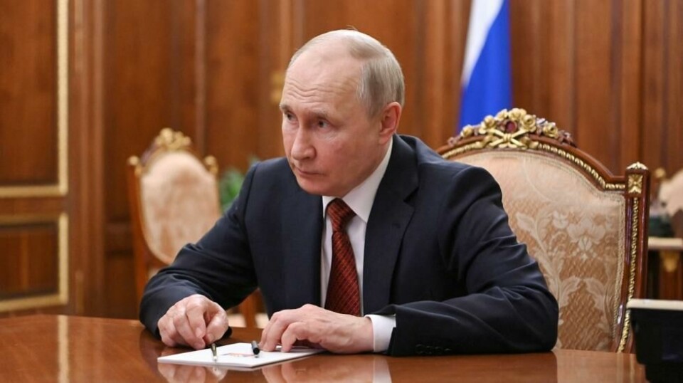 Russlands president Vladimir Putin i et møte med Russlands føderasjonsrådsleder Valentina Matviyenko i Kreml i Moskva 1.august,2023.