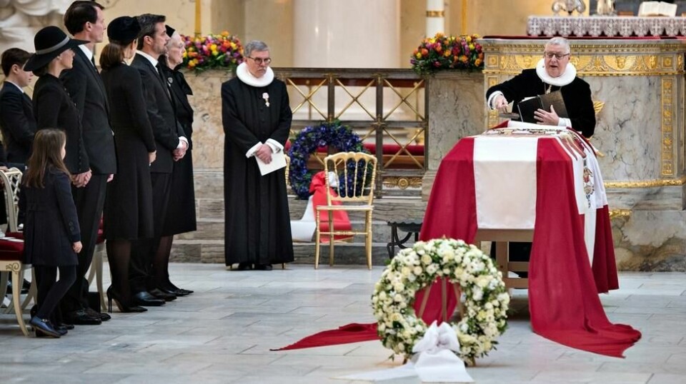 Prins Henriks bisettelse fra Christianborg Slotskirke i København, 20. februar. Prins Henrik døde 13. februar. Foto: Henning Bagger / Ritzau Scanpix / NTB scanpix