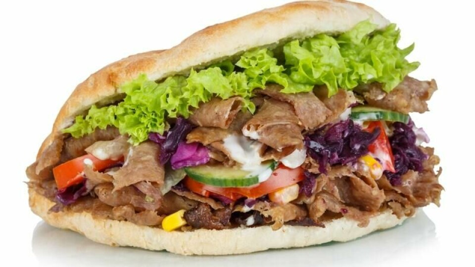 Mmm ... frister det med döner kebab? Den tyrkiske retten serveres om bord på Corendon Airlines mellom Tyskland og Tyrkia. Mmm ... frister det med döner kebab? Den tyrkiske retten serveres om bord på Corendon Airlines mellom Tyskland og Tyrkia. Foto: Markus Mainka / Shutterstock / NTB