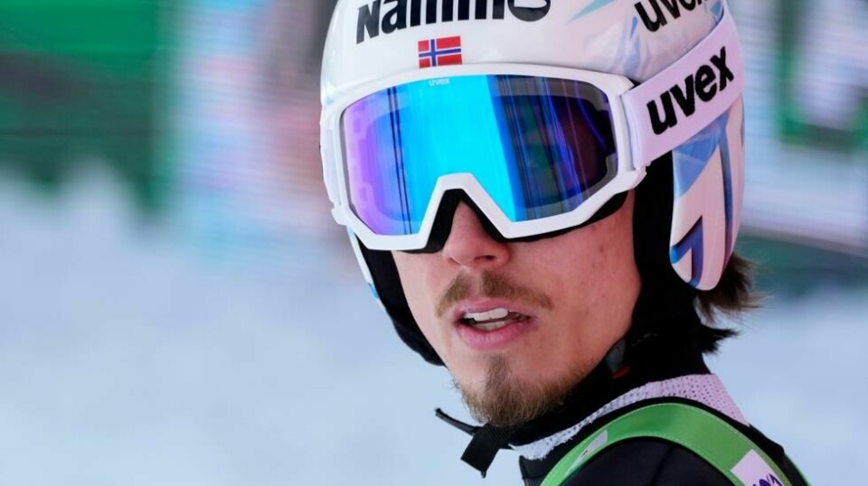 Johann André Forfang snakket ut med Alexander Stöckl. Foto: Darko Bandic / AP / NTB