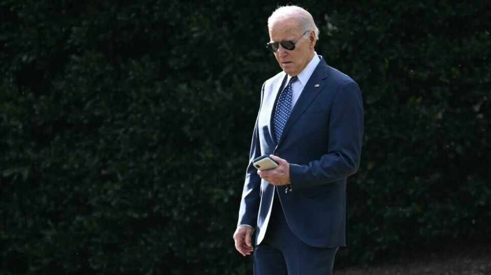 Joe Biden på planen i Det hvite hus i Washington, DC, 8. februar 2024.