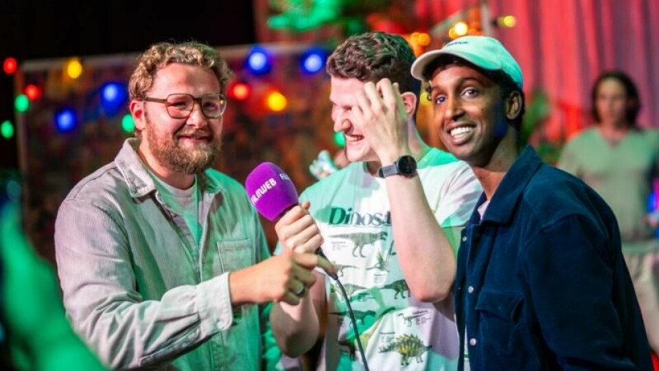 Martin Lepperød (t.v) sammen med kollegaene Henrik Farley og Jonis Josef.