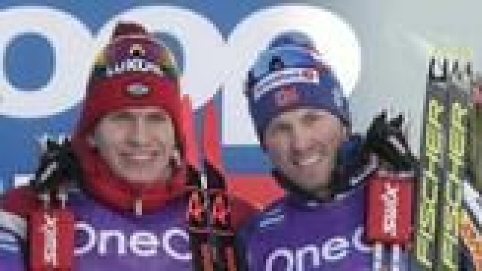 Aleksandr Bolsjunov og Emil Iversen delte pallen etter herrenes 30 kilometer i Lillehammer i 2019. Aleksandr Bolsjunov og Emil Iversen delte pallen etter herrenes 30 kilometer i Lillehammer i 2019. Foto: Stian Lysberg Solum / NTB