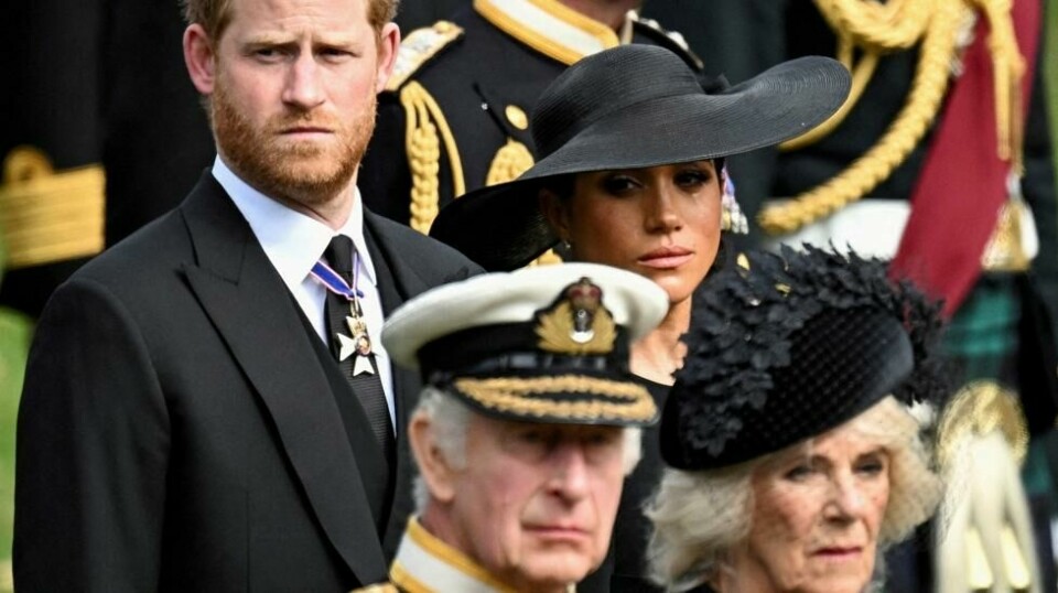 Meghan, hertuginne av Sussex, prins Harry, hertug av Sussex, dronning Camilla og kong Charles i London, Storbritannia, 19. september 2022.