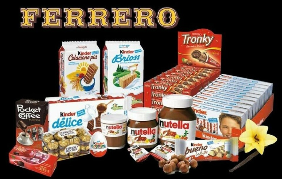 Ferrero-oppfinnelser for søtsugne. Ferrero-oppfinnelser for søtsugne.