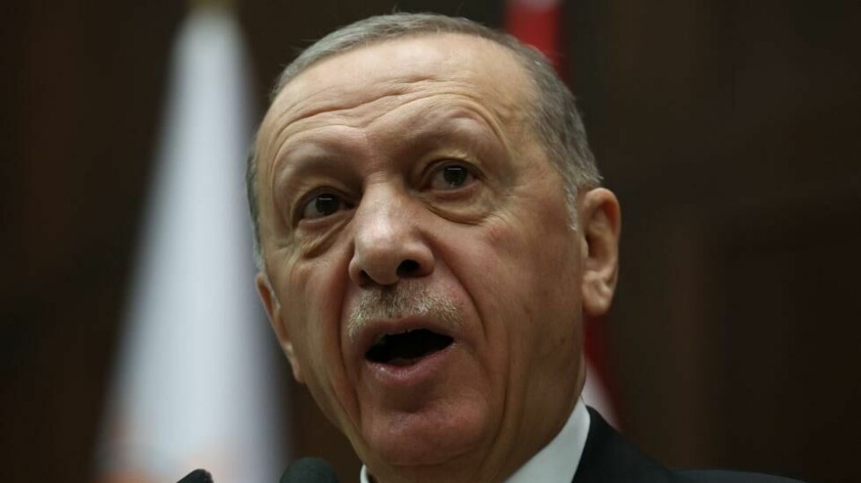 Erdogan. Turkish President and the leader of the Justice and Development (AK) Party Recep Tayyip Erdogan speaks during his party's group meeting at the Turkish Grand National Assembly in Ankara, Turkiye on October 11, 2023. (Photo by Adem ALTAN / AFP)