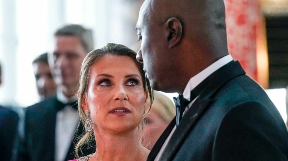 Prinsesse Märtha Louise og forloveden Durek Verrett under feiringen av prinsesse Ingrid Alexandras 18-årsdag.