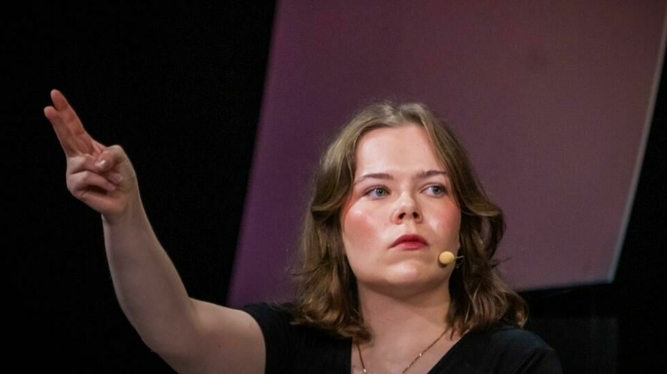 Leder i Rød Ungdom Liv Smith-Sivertsen avviser at det pågår en maktkamp i ungdomspartiet, slik fem suspenderte medlemmer hevder. Her fra Arendalsuka i fjor. Foto: Ole Berg-Rusten / NTB