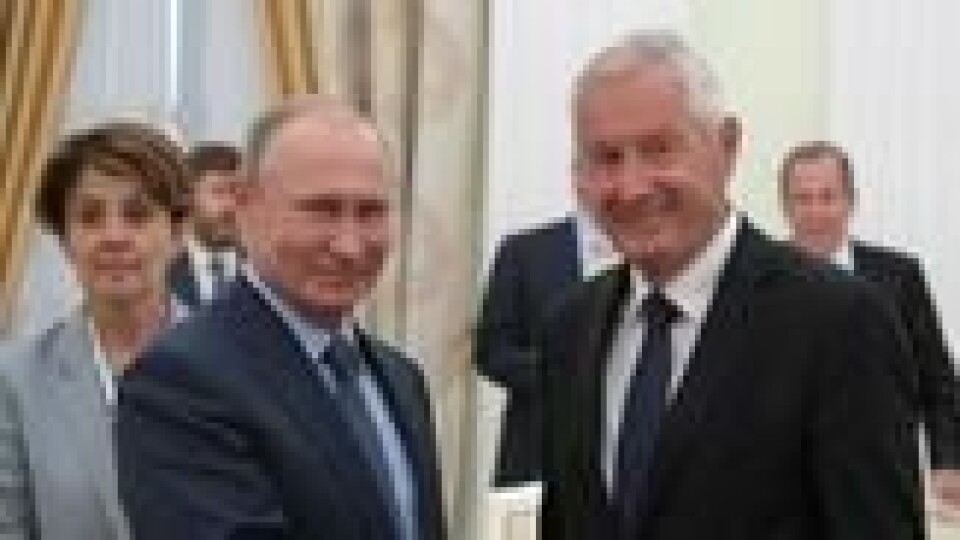 Europarådets generalsekretær Thorbjørn Jagland etter et møte med Russlands president Vladimir Putin. NTB Scanpix/EPA. Europarådets generalsekretær Thorbjørn Jagland etter et møte med Russlands president Vladimir Putin. NTB Scanpix/EPA.