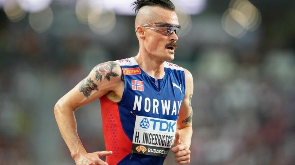 Henrik Ingebrigtsen i aksjon på 5000 meter under fjorårets VM i Budapest. Foto: Beate Oma Dahle / NTB