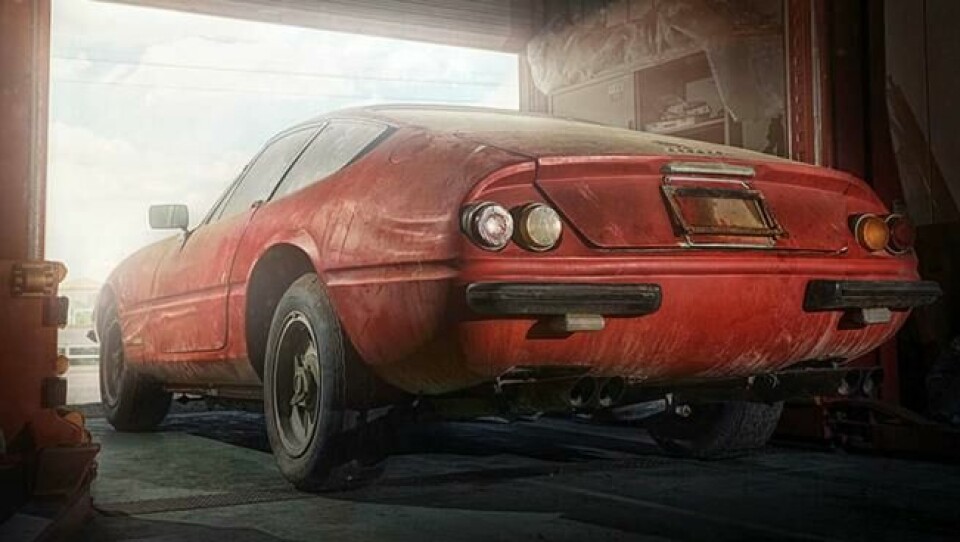 Bilen har i følge ryktene stått siden 1980. Foto fra rmsothebys.com Bilen har i følge ryktene stått siden 1980. Foto fra rmsothebys.com