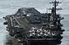 USA har sendt hangarskipet Carl Vinson og en rekke andre krigsskip i retning den koreanske halvøya, som et svar på de nylige rakettestene fra Nord-Korea. Foto: NTB scanpix