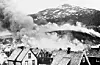 Narvik i brann etter tysk flyangrep 1. juni 1940. NTB Scanpix.