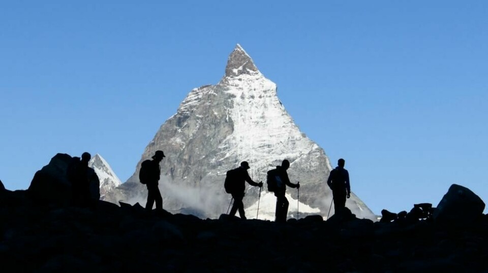 Isbreen liket ble funnet i ligger ikke langt unna den karakteristiske toppen Matterhorn i de sveitsiske alpene.