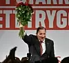 GLAD, MEN: Partileder Stefan Löfven jublet under Socialdemokraternas valgvake på Färgfabriken i Stockholm i fjor. Senere ble det vanskeligere. Foto: Jonas Ekströmer/tt / NTB scanpix