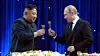 Nord-Koreas leder Kim Jong-un skåler med Russlands president Vladimir Putin i Vladivostok Foto: Korean Central News Agency / Korea News Service via AP / NTB scanpix Foto: NTB