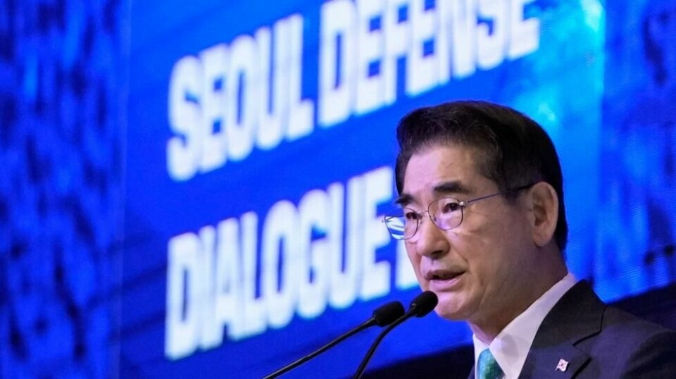 Sør-Koreas forsvarsminister, Kim Yong Hyun, under Seoul Defense Dialogue i september.