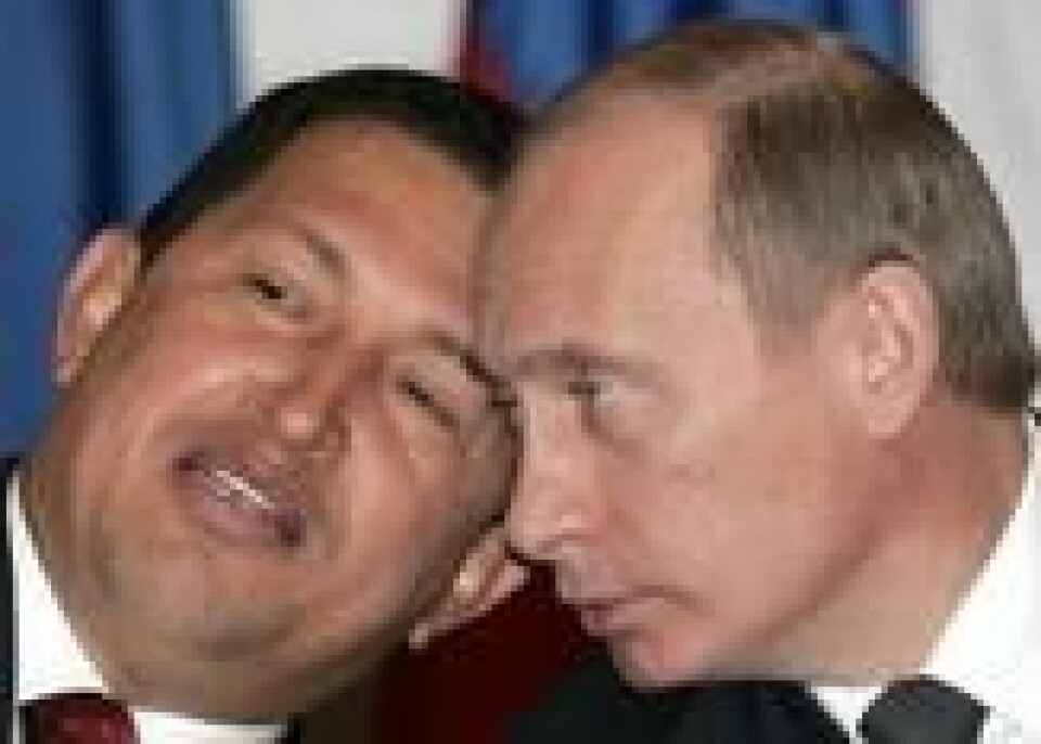 Vladimir Putin skal være på god fot med Venezuelas president Nicolás Maduro. Vladimir Putin skal være på god fot med Venezuelas president Nicolás Maduro. Foto: Yuri Kadobnov / AFP