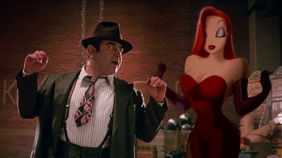 Uforglemmelige Jessica Rabbit i «Hvem lurte Roger Rabbit?» (1988) er inspirert av Veronica Lake. Her ser vi henne i en scene med filmens hovedrolleinnehaver, Bob Hoskins. Foto: Touchstone Pictures Uforglemmelige Jessica Rabbit i «Hvem lurte Roger Rabbit?» (1988) er inspirert av Veronica Lake. Her ser vi henne i en scene med filmens hovedrolleinnehaver, Bob Hoskins. Foto: Touchstone Pictures