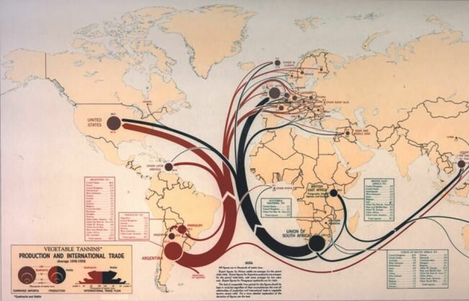 Internasjonal handel i 1950. Internasjonal handel i 1950. Foto: CIA