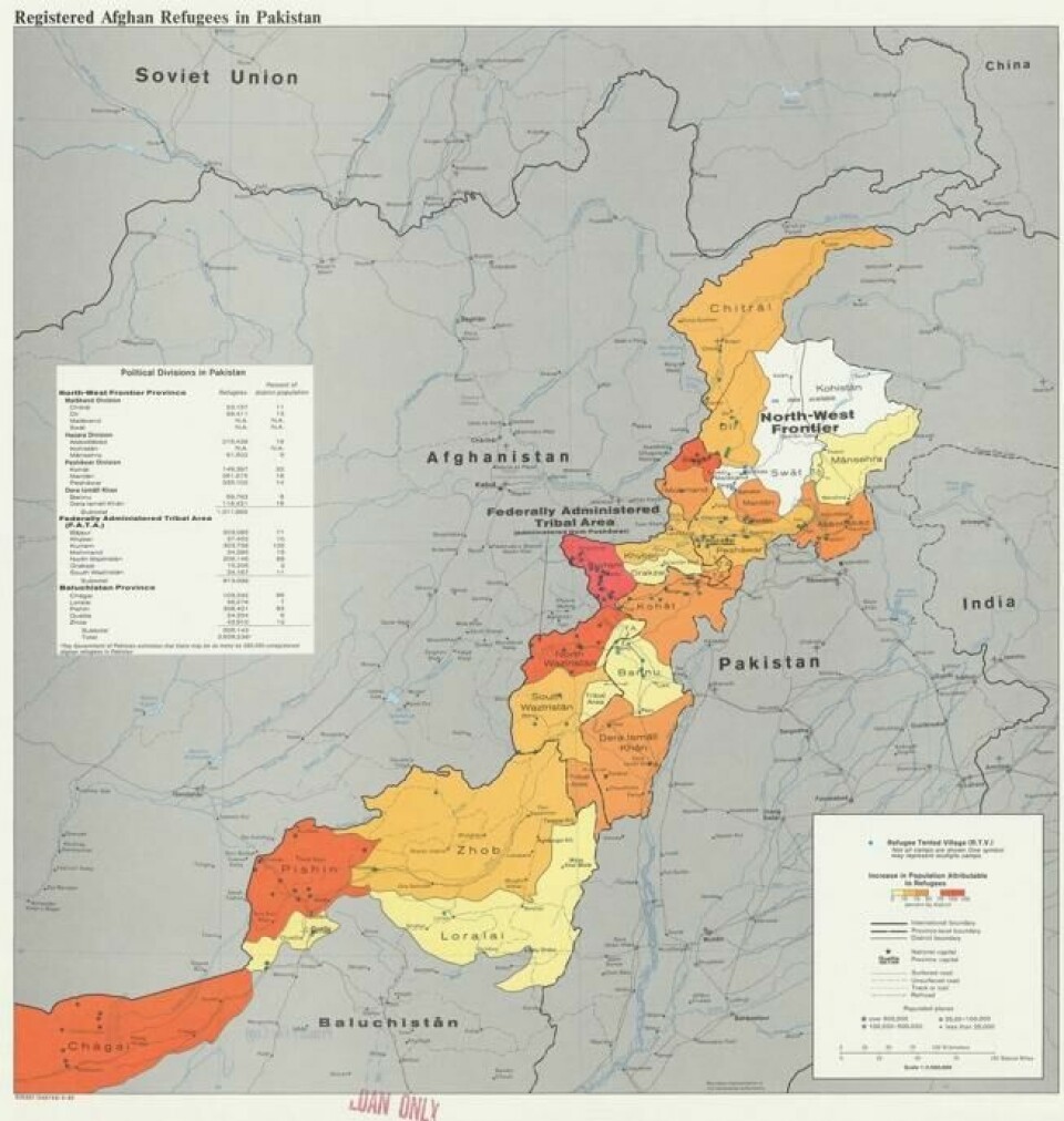 Afghanske flyktninger i Pakistan. Afghanske flyktninger i Pakistan. Foto: CIA