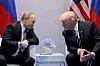 Russlands president Vladimir Putin og USAs president Trump møtes igjen i Helsinki mandag neste uke. Her er de to i samtale under G20-møtet i Tyskland i fjor sommer. Scanpix/Reuters.