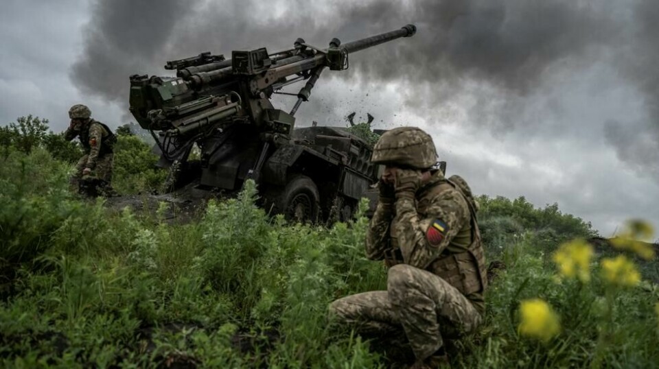 Ukrainske artillerister utenfor Avdivka i det østlige Ukraina.