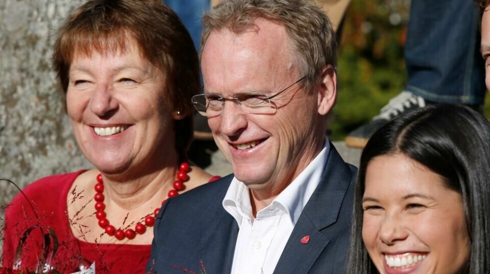 Byrådet går vekk fra ideen om bilfritt sentrum innen 2019.Fra venstre: Marianne Borgen (SV), Raymond Johansen (Ap) og Lan Marie Nguyen Berg (MDG) Foto: Vidar Ruud / NTB scanpix