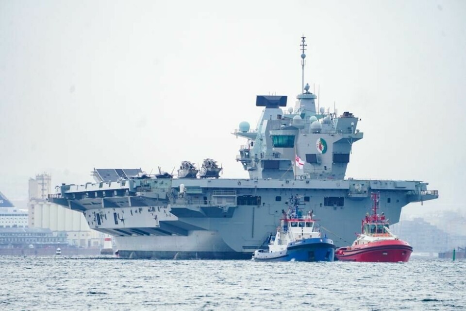 Det britiske hangarskipet HMS Queen Elizabeth ankommer Oslo i fjor. Det britiske hangarskipet HMS Queen Elizabeth ankommer Oslo i fjor. Foto: Terje Pedersen / NTB Foto: Terje Pedersen / NTB