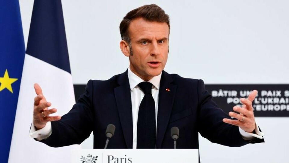Frankrikes president Emmanuel Macron etter torsdagens Ukraina-toppmøte i Paris.