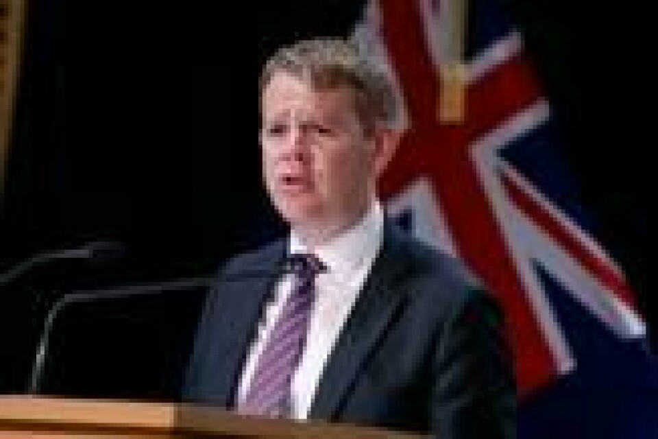 Chris Hipkins er statsråd med ansvar for New Zealands coronahåndtering. Chris Hipkins er statsråd med ansvar for New Zealands coronahåndtering. Foto: Tobert Kitchin / Pool via AP / NTB