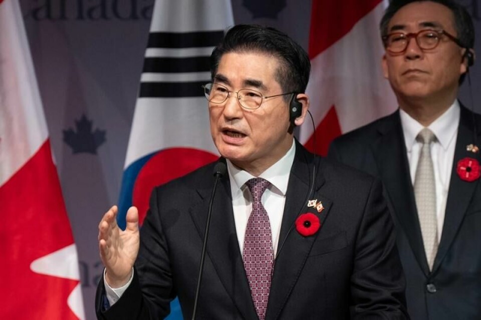 Kim Yong Hyun under en pressekonferanse i Canada tidligere i år.