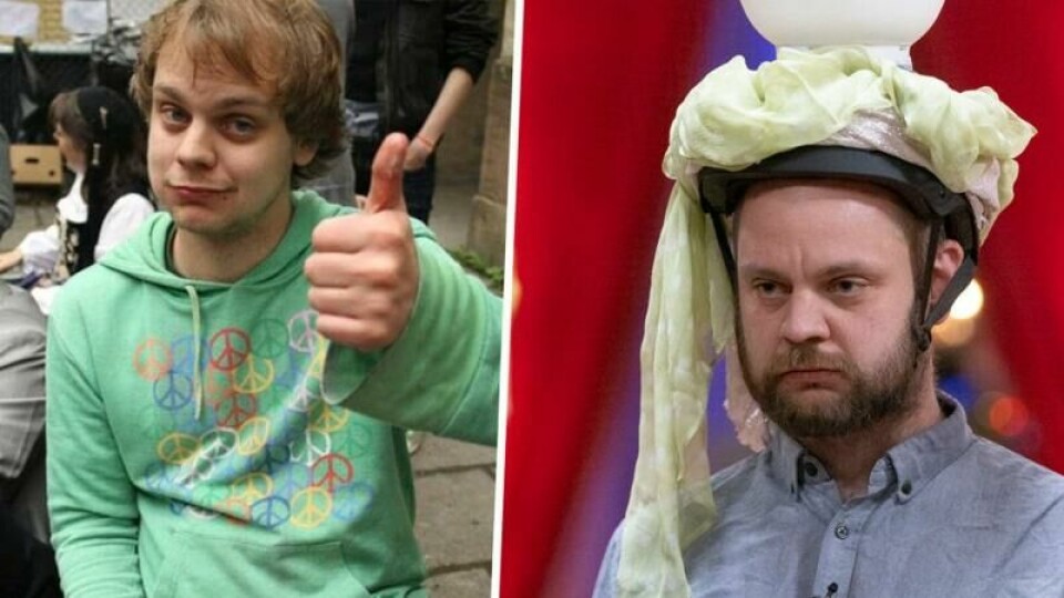 Til høgre: Politikar Mímir Kristjánsson (38) leika seg i 24-stjerners julekalender. Til venstre er han betydeleg yngre.