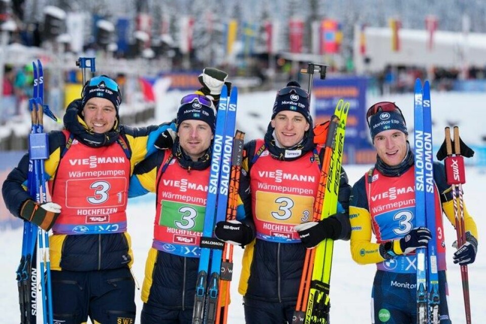 Viktor Brandt, Jesper Nelin, Martin Ponsiluoma og Sebastian Samuelsson mister lagkompis Emil Nykvist i VM.