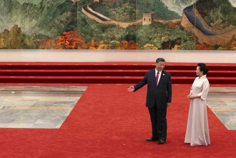 Kinas president Xi Jinping og konen Peng Liyuan under Forumet for kinesisk-afrikansk samarbeid (FOCAC) i Folkets store sal i Beijing september 2024.