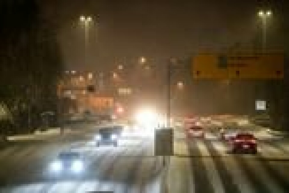 Det kom mye snø i Oslo mandag. Her fra E18 ved Vækerø . . Foto: Annika Byrde / NTB Det kom mye snø i Oslo mandag. Her fra E18 ved Vækerø . . Foto: Annika Byrde / NTB