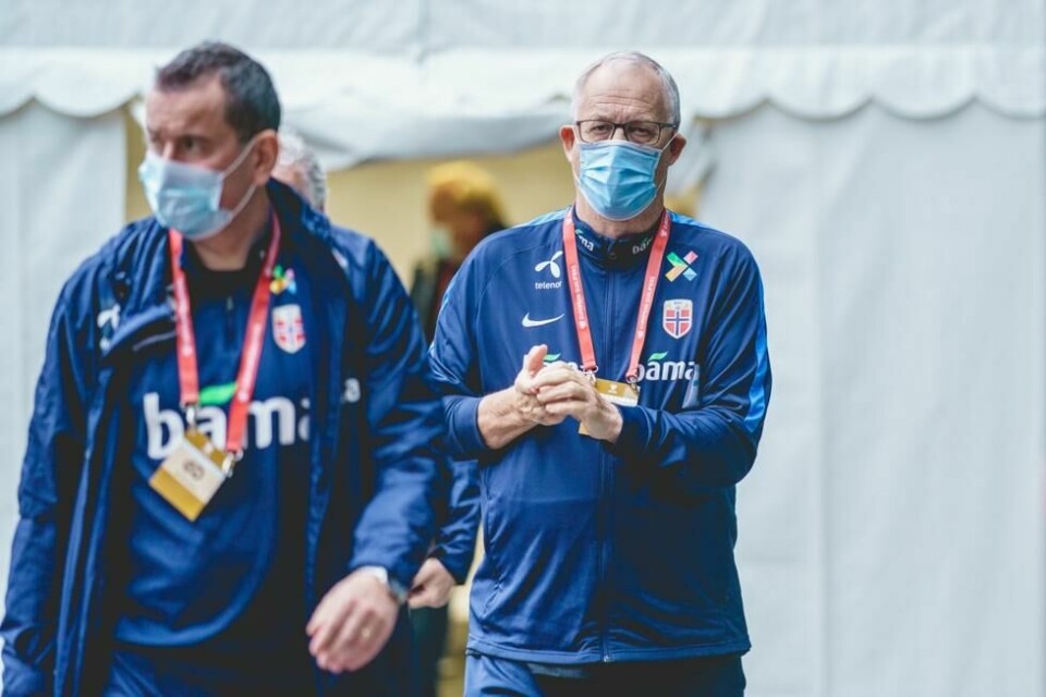 Daværende assistenttrener Per Joar Hansen og daværende landslagssjef Lars Lagerbäck. Daværende assistenttrener Per Joar Hansen og daværende landslagssjef Lars Lagerbäck. Foto: Stian Lysberg Solum / NTB