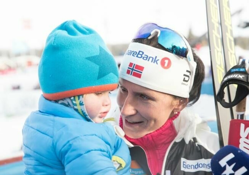 Marit Bjørgen legger opp for å tilbringe mer tid sammen med sønnen Marius. Marit Bjørgen legger opp for å tilbringe mer tid sammen med sønnen Marius. Foto: Terje Pedersen / NTB scanpix