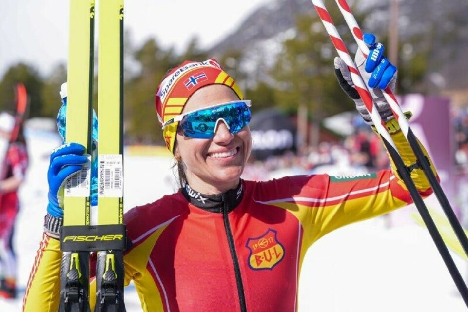 Heidi Weng etter 30 km klassisk for kvinner under NM på ski del 2 på Hovden lørdag.