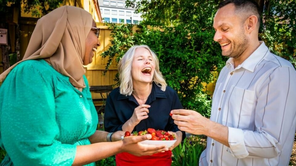 SVs partiledelse, med Kirsti Bergstø i midten, kan glede seg over den beste meningsmålingen noensinne gjort av Opinion.