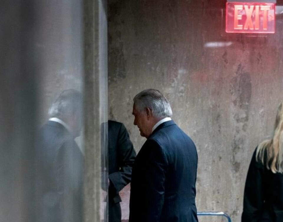 USAs utenriksminister Rex Tillerson fikk sparken av president Trump denne uken. Scanpix/AP. USAs utenriksminister Rex Tillerson fikk sparken av president Trump denne uken. Scanpix/AP.